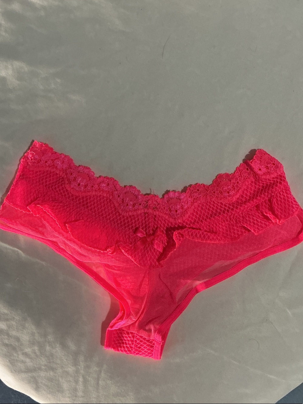 Victoria's Secret Neon Pink Lace Bikini Panty